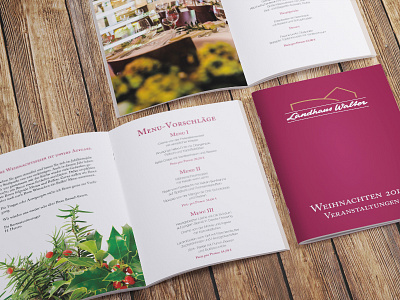 Company Christmas Events Booklet booklet bordeaux caslon christmas helvetica neue restaurant
