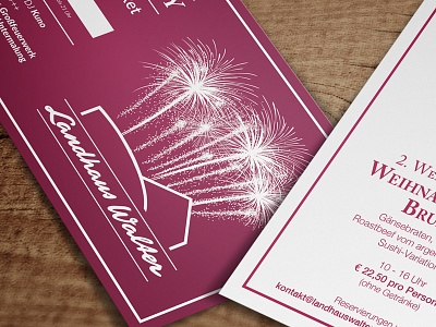 Christmas Menu + New Year's Eve Party Ticket christmas flyer menu new years eve restaurant ticket