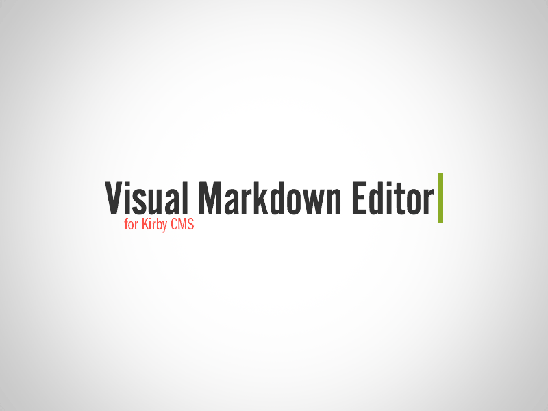 Visual Markdown Editor animated cms editor kirby logo markdown minimal