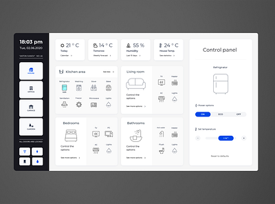 Home Dashboard app design minimal ui web website