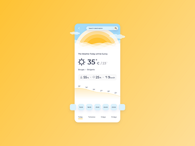 Weather app app design illustrator minimal ui ux vector web