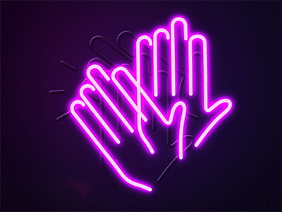 Karaoke Icon - Clap clap hands karaoke light neon sign