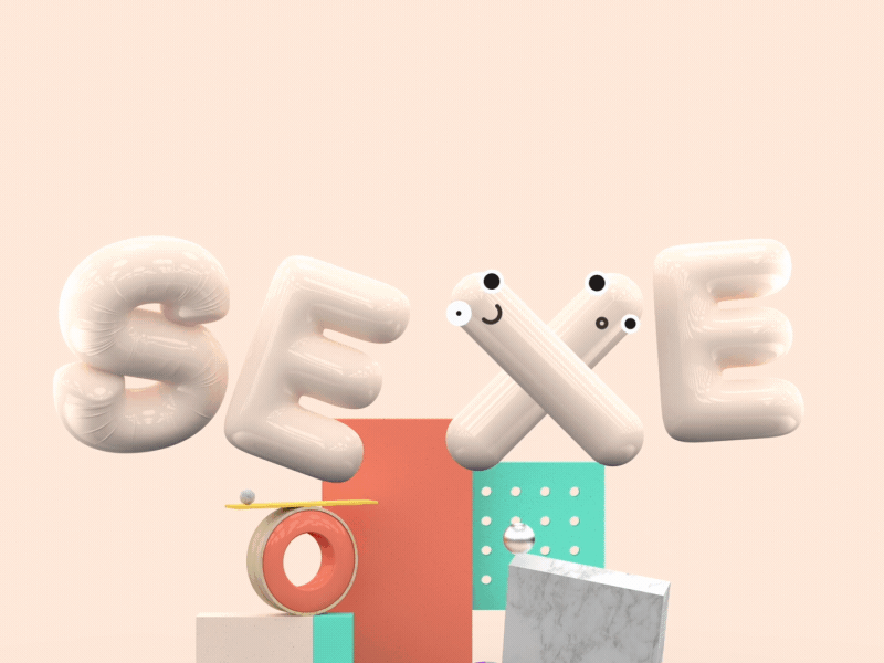 Du sexe et des chiffres 04 motiongraphic graphic design typogaphy smiley baloon 3d animation 3d art design illustration motiondesign