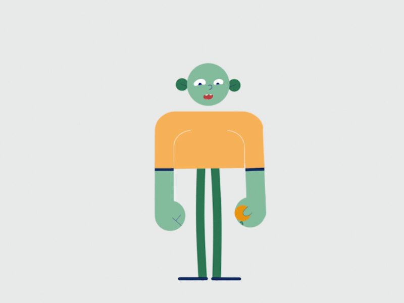 Orange aftereffects character eat eating motion animation motiondesign motiongraphics orange