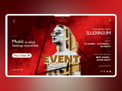 Music Event. ui design web designer front end