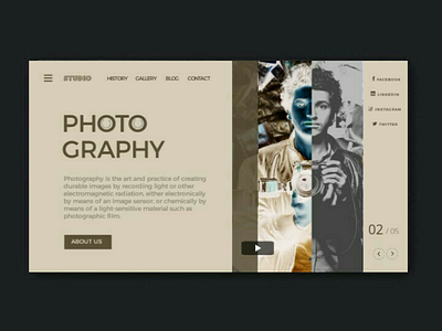 Photography UI Design uiux and web designer front end