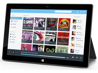 Music App For Windows 8 (Free Ai) flat mockup templetica windows8