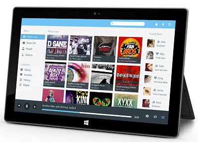 Music App For Windows 8 (Free Ai) flat mockup templetica windows8