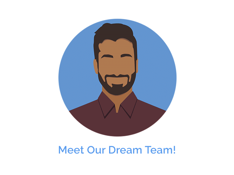 Meet the team! animation avatar dream team flat icon fun gif member team