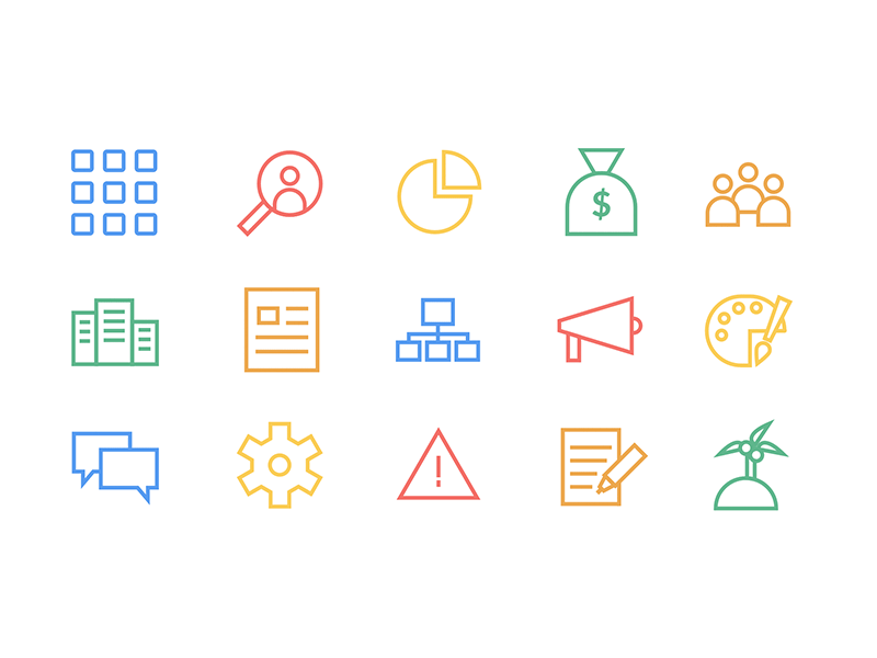 New Category Icons app icon category colourful flat icon design icons line postbeyond