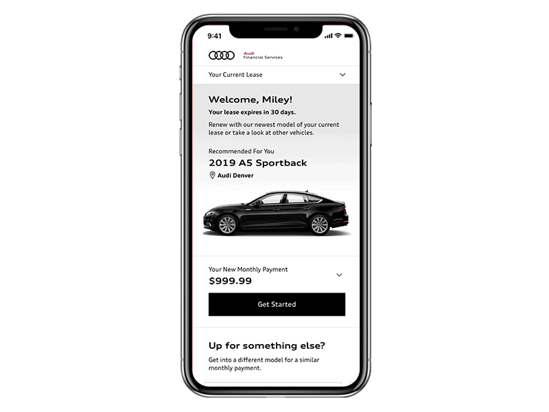 Audi Mobile Customer Dashboard animation dashboard gif microanimation ui ux