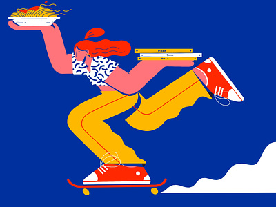 Someone said pizza? delivery delivery app design draw flat food food app icon illustration illustrator pizza procreate web