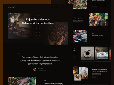 Umah kopi - Landing page website barista coffee coffee cup coffeeshop homepage inspirations peanuts trending trendy design uiux website concept website design