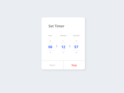 Timer Component Card UI Design app card clean component design framework light mode minimal timer ui ui design ui kit web