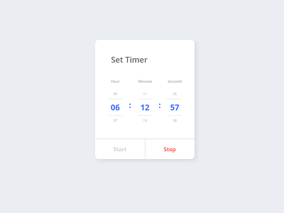 Timer Component Card UI Design