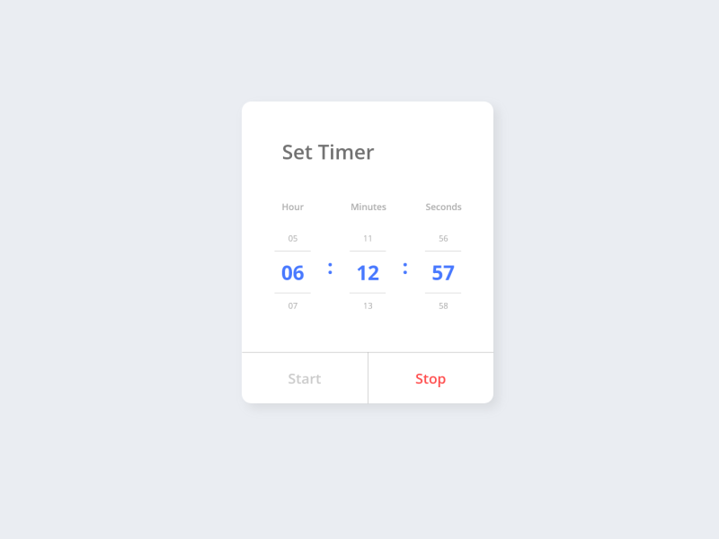 Timer Component Card UI Design by EpicInk Design Studio on Dribbble