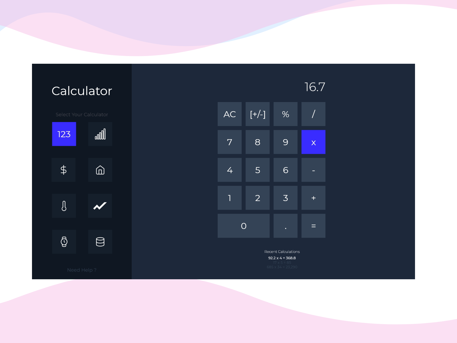 Calculator UI by EpicInk Design Studio on Dribbble