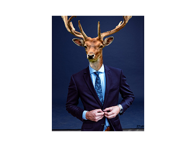 Deer Head Man abstract abstract art abstract design design digital imaging photo editing photo manipulation photoshop poster poster design surreal