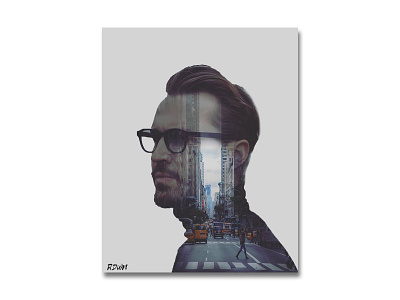 Double Expesure Man and City abstract abstract art design digital imaging photo editing photo manipulation photoshop poster poster design surreal