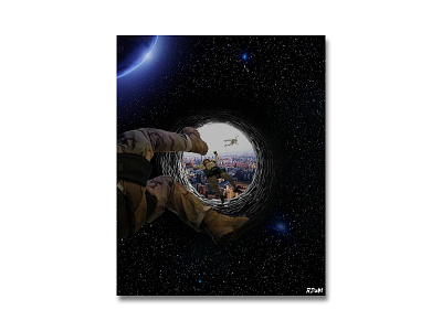 Goes to earth with the hole abstract abstract art design digital imaging photo editing photo manipulation photoshop poster poster design surreal
