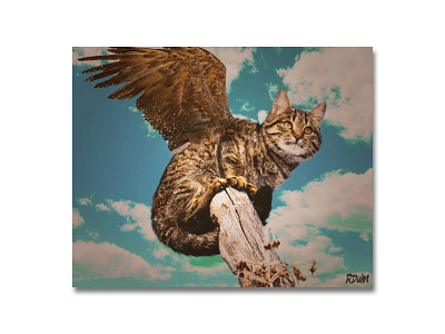 Cat with the wing abstract cat design digital imaging photo editing photo manipulation photoshop poster poster design surreal wing
