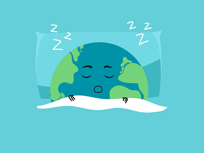 Little cute planet Earth sleeping sweet dreams calm cartoon character design cute art dreams eco ecology flat illustration illustrator planet planet earth vector