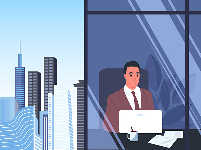 Business flat illustration illustrator manager vector