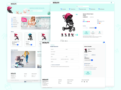 Bebumi Website baby strollers clean design commerce site functional content icons design newborns raster to vector site design web design website