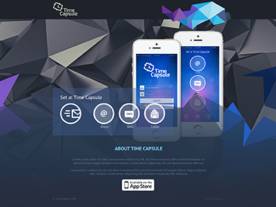 Time Capsule Website Design android phone application mobile app site presentation time capsule triangular website design