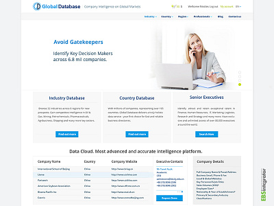Global Database Website Design archive by country by region data cloud database design global industry website