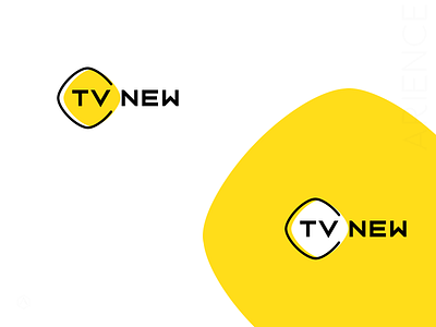 TV NEW Logo Design branding design graphic design illustration logo logo design logo for sale logo inspiration logotype news logo rhombus vector yellow with black