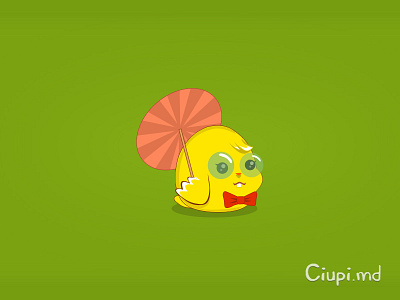 2d character "Ciupi" 2d character chick cute illustration smile umbrella vector