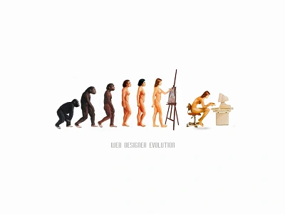 Web Designer Evolution :) computer science darwin evolution painting primitive technology web design women designer