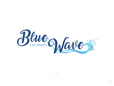 Logo Design: Blue Wave aqua blue waves car wash graphic design logo design services water