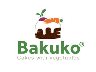 Bakuko beet branding brown cake carrot chocolate green logotype orange sweet vegan vegetables
