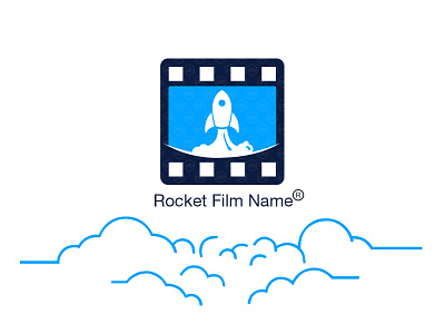 Rocket Film Logo Design *for sale air airplane branding film logo logotype movie rocket