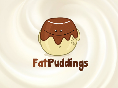 Fat Pudding Logo Design. cream fat funny gurman logo logo design logotype obese pudding sweet