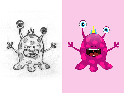 My Cute Monster cute monster emoji logo logotype monster pink monster t shirt design vector monster
