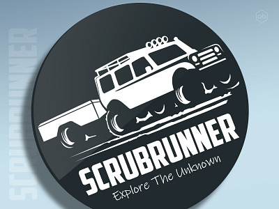 'SCRUBRUNNER' Logo Design 4wdcar campertrailer campinglife camplogo caravanhire darkblue explore exploretheworld logodesigner logodesigns logotemplate logotype logotypedesign logovector mugdesign rentcaravan rounded tshirtdesign