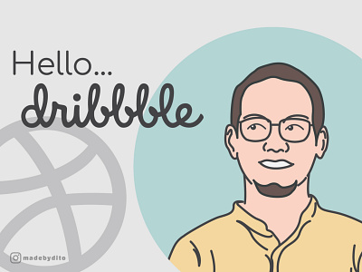 Hello Dribbblers! hellodribbble illustration minimal vector illustration vectorart