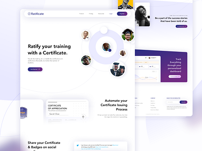 Ratificate Landing Page edtech landing page landing page design web design