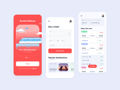 Train tickets app app design flat illustration typography ui ux vector web website