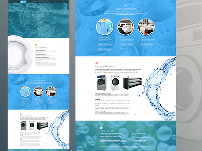 EcoWash — Parallax website for commercial laundry business brand colors branding bubbles commercial laundry ecological ecology ecowash environmental laundry service parallax washing machine water website design