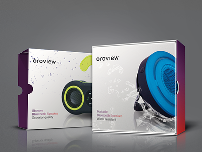 Oroview Packaging bluetooth box branding cardboard icons label minimal packaging design speakers waterproof