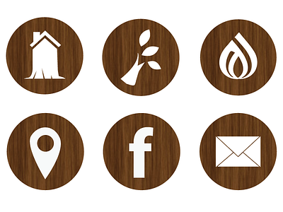 Wood icons 3-visjon icon set wood