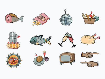 Avatar Icon avatar cartoon designadet draw drink fish food icon illustration tv wine