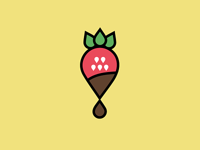 Strawberry chocolate designadet icon illustration strawberry