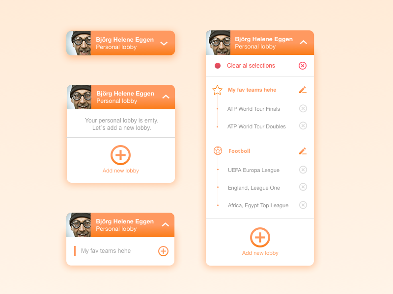 Personal lobby shortcut ui ux betting add team sport sportsbook personal lobby shortcut