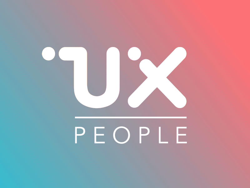 Logo UX people animate concept logo meetup people playoff rainbow ux