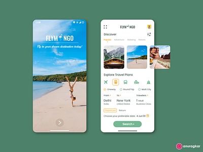 FLYMINGO- A minimalist Travel app design